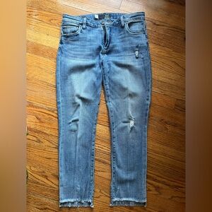 Kut from the Kloth Light Blue Distressed Ankle Jeans